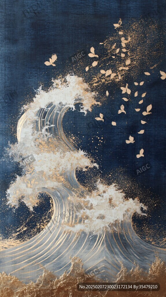 海浪仙鶴海浪酒店壁畫