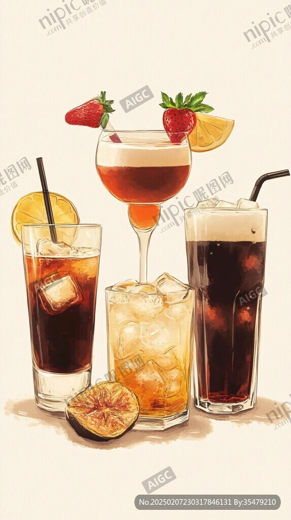 夏季冰飲插畫