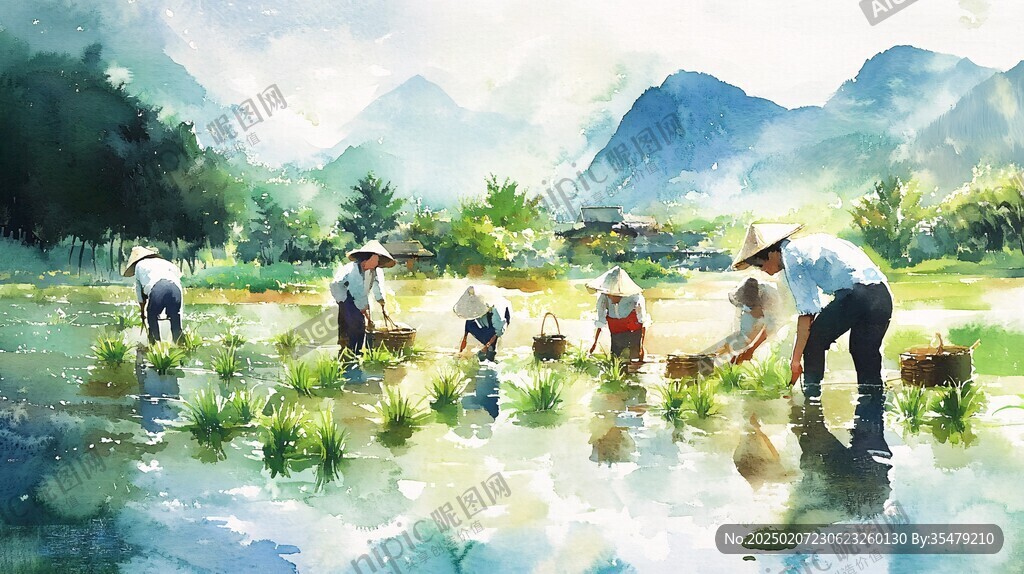 農(nóng)民勞作插畫