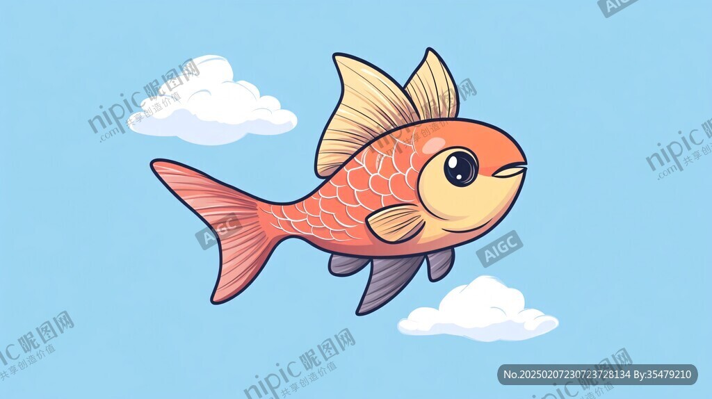 原創(chuàng)卡通小鯉魚