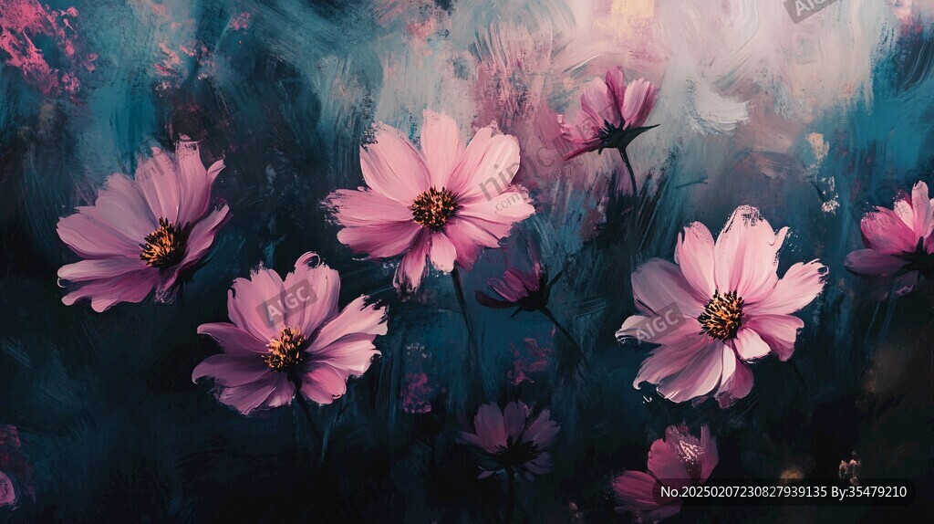 光影花卉格桑花開