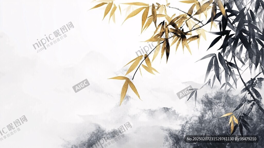 古典水墨竹林