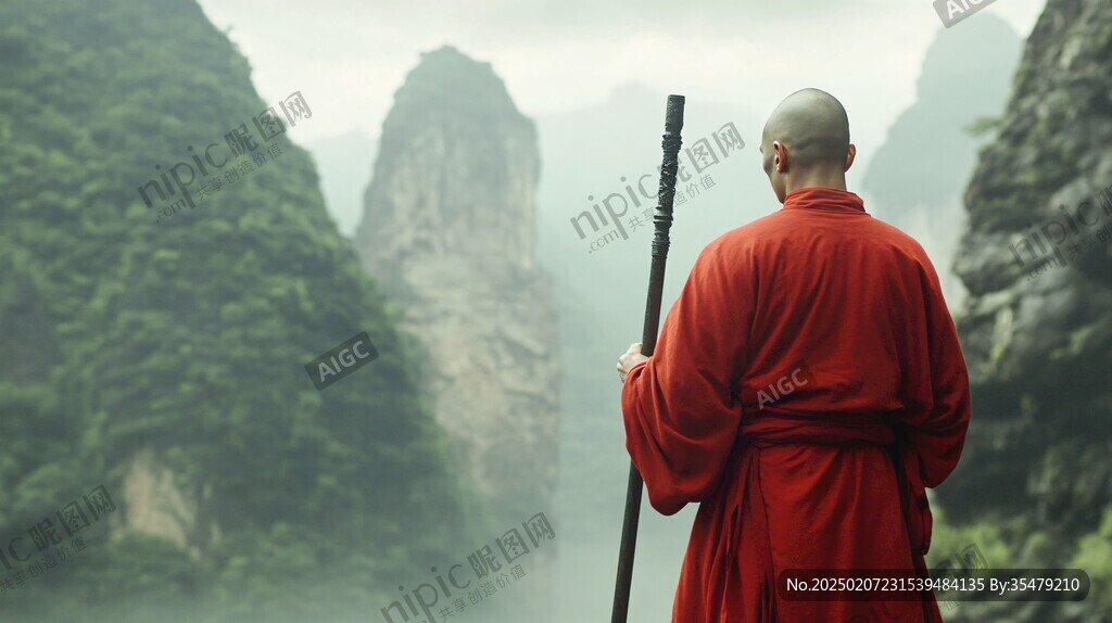 出家人背影