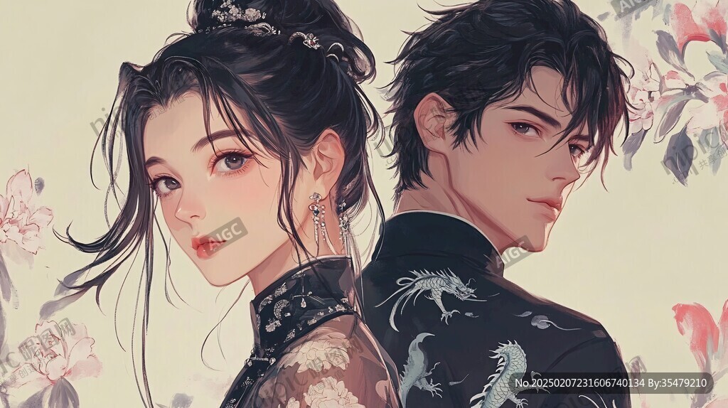 古風(fēng)情侶插畫