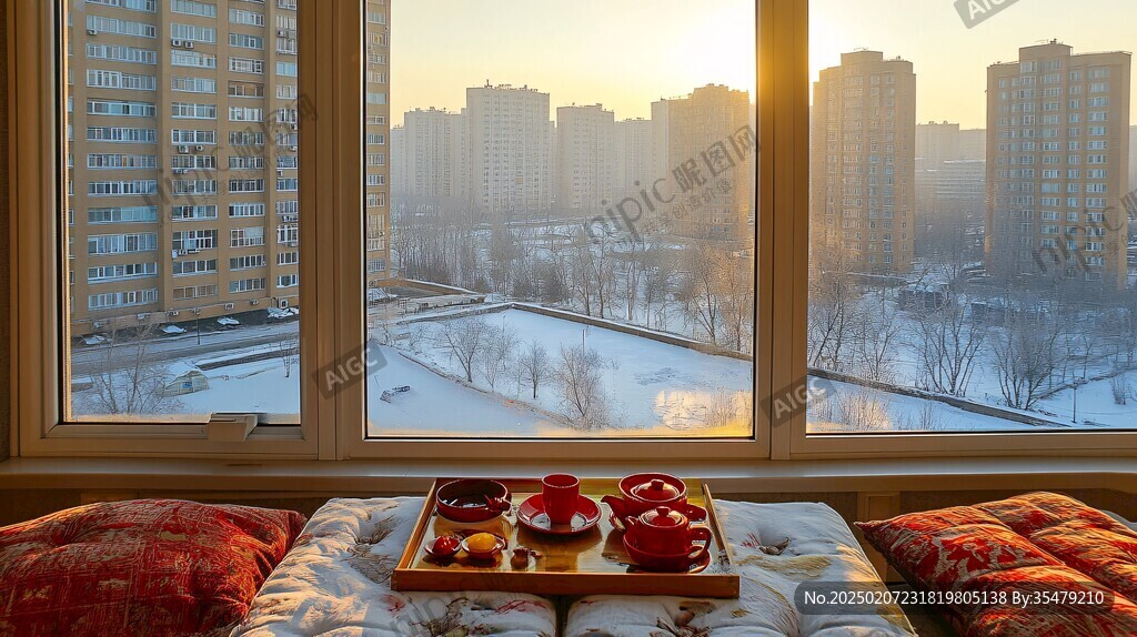 窗外雪景