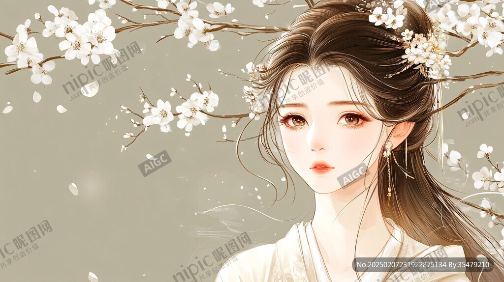 漢服美女插畫