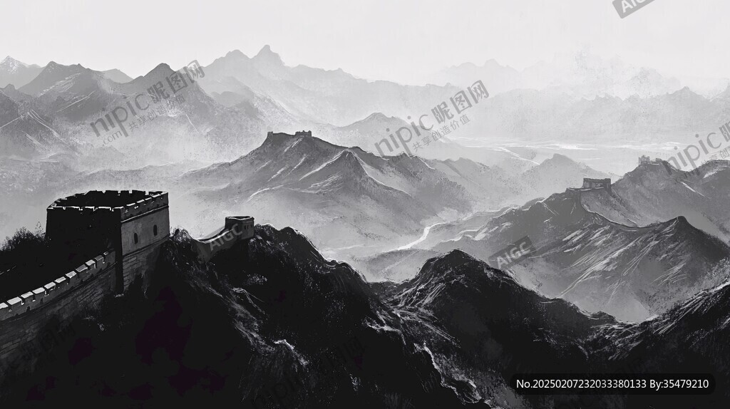 意境水墨長(zhǎng)城