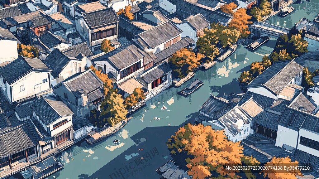 江南水鄉模擬場景