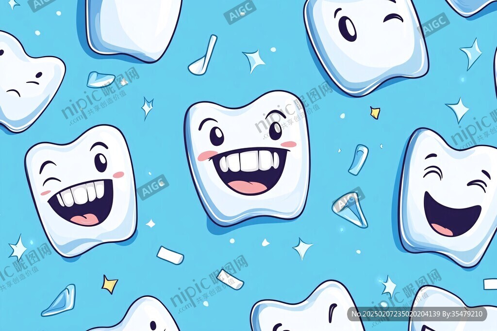 牙齒卡通插畫