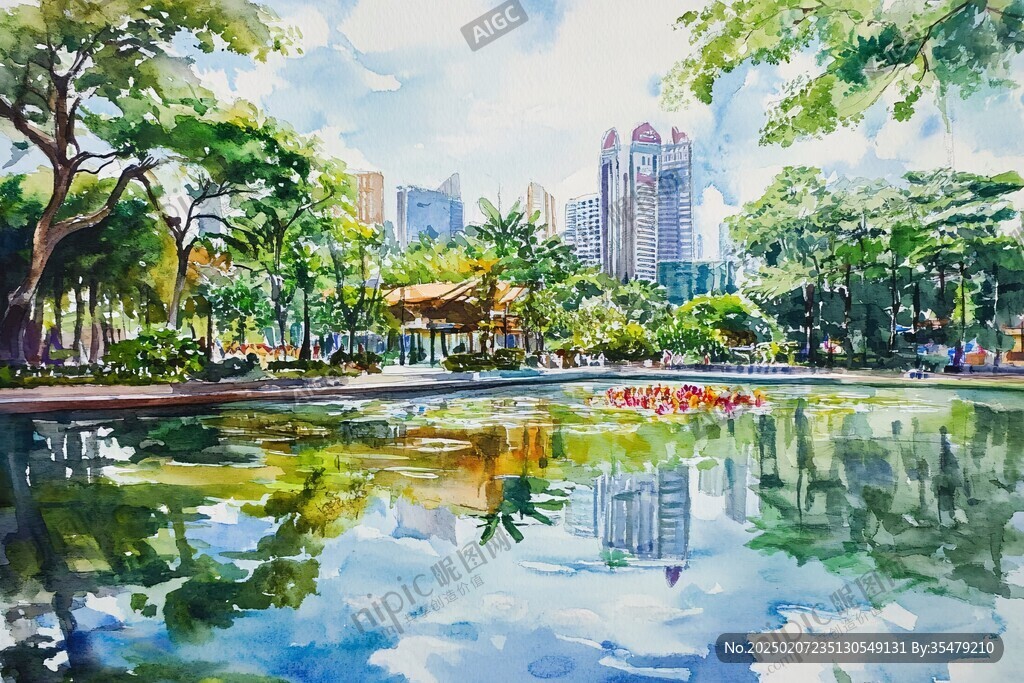 暨南大學(xué)印象水彩插畫