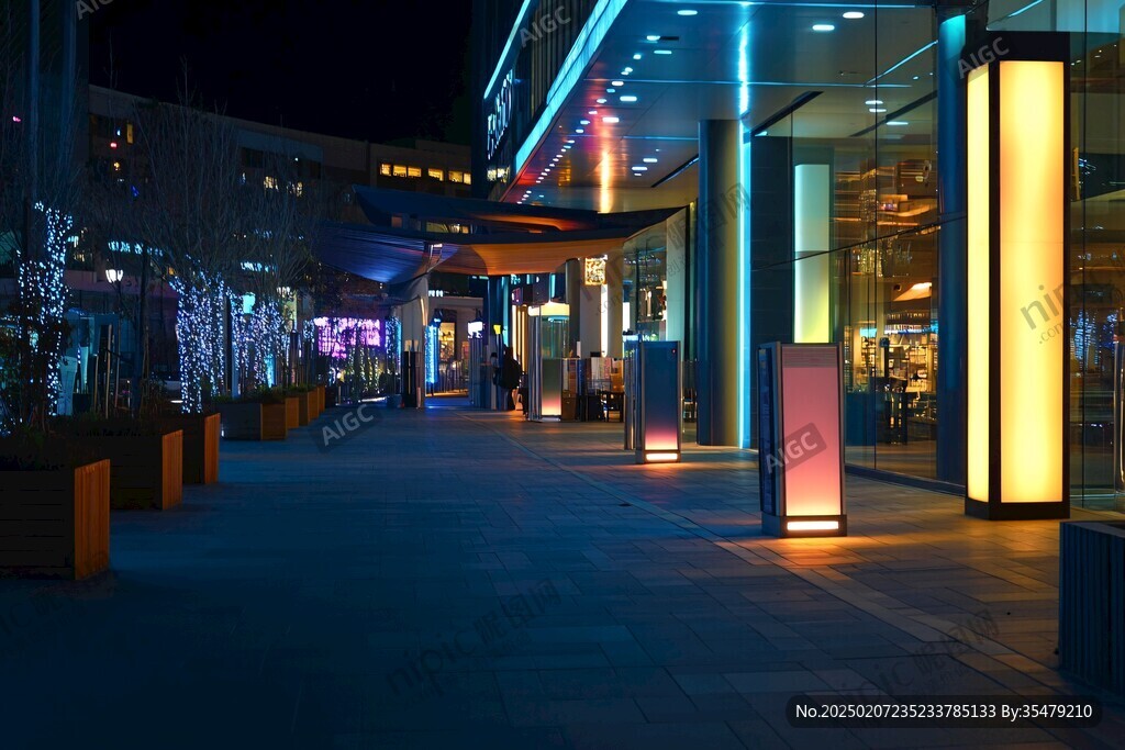 購物城店鋪夜色夜景