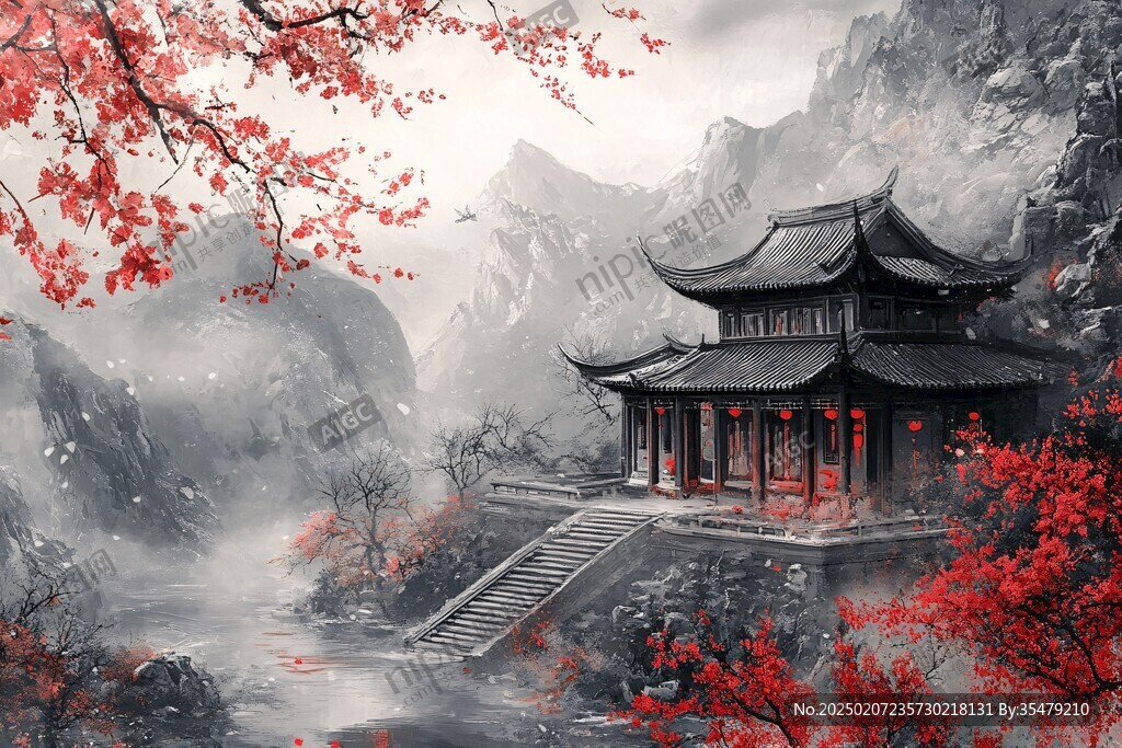 山水樓閣雅致意境風(fēng)