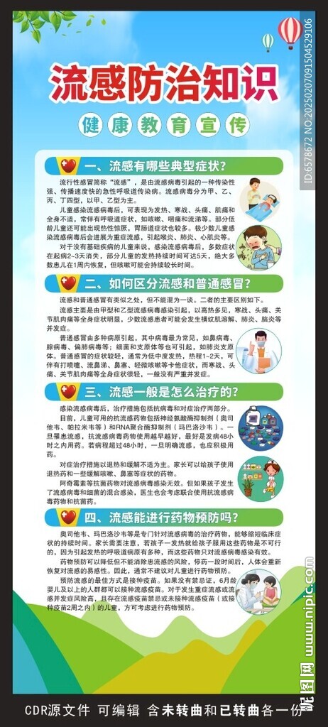 流感防治知識X展架