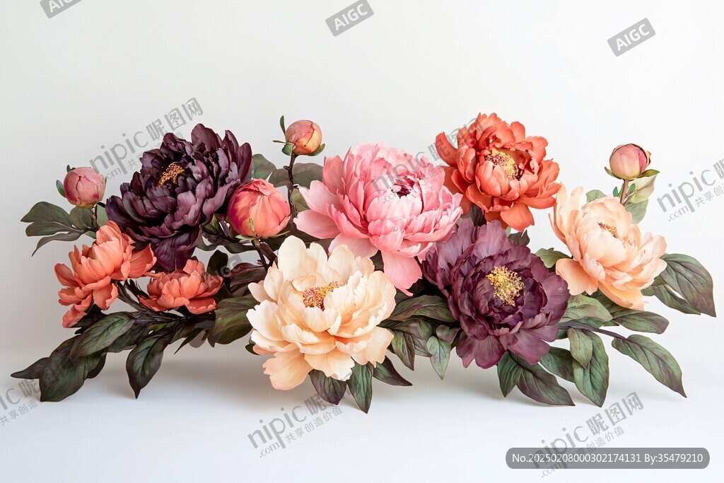 3d立體花卉牡丹