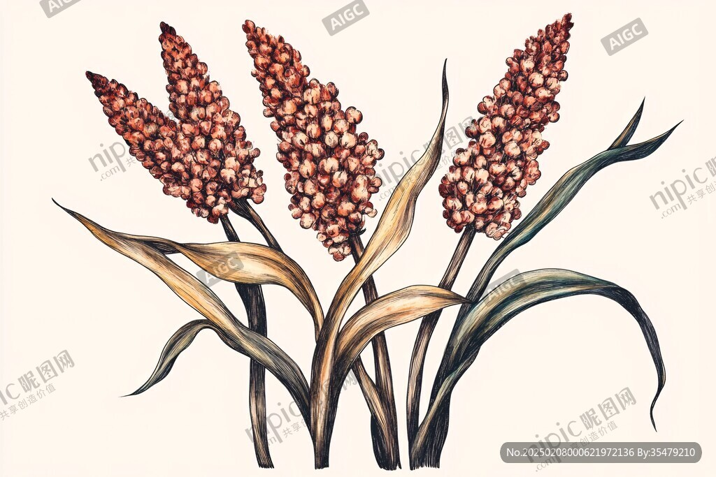 高粱插畫