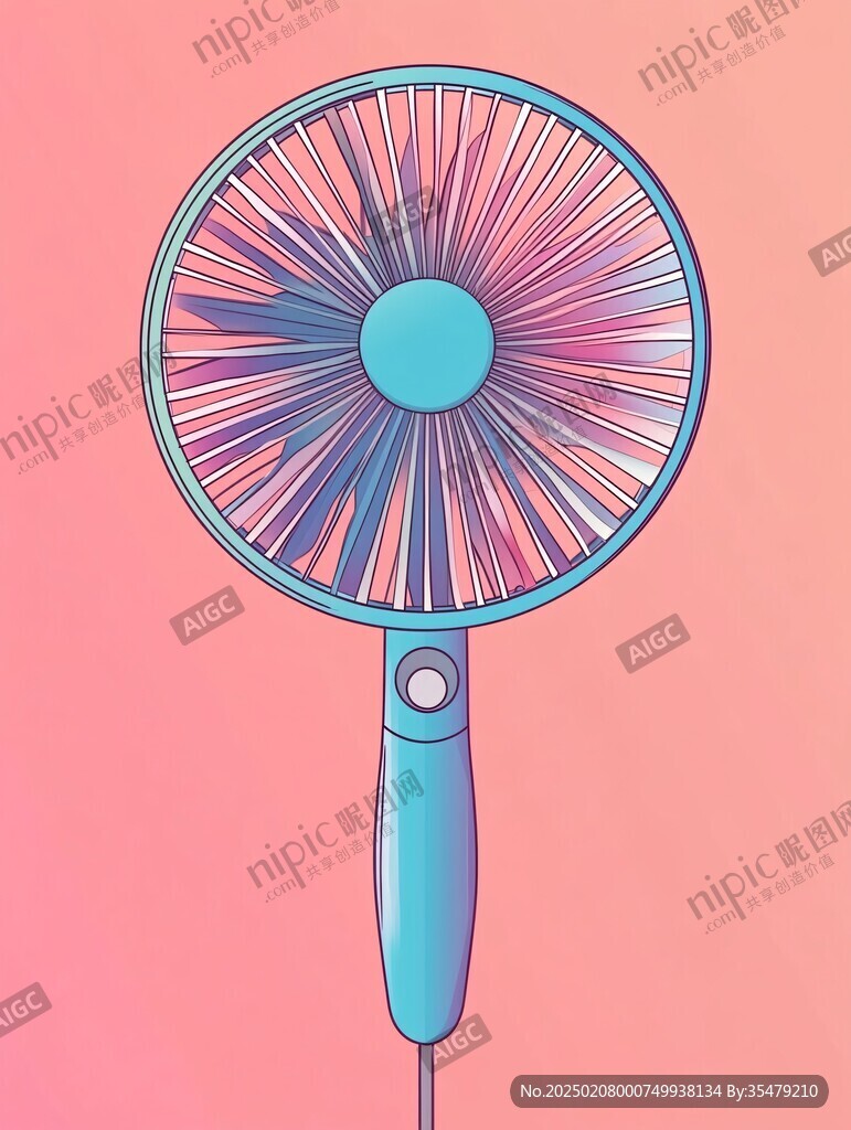 手持電風(fēng)扇插畫(huà)