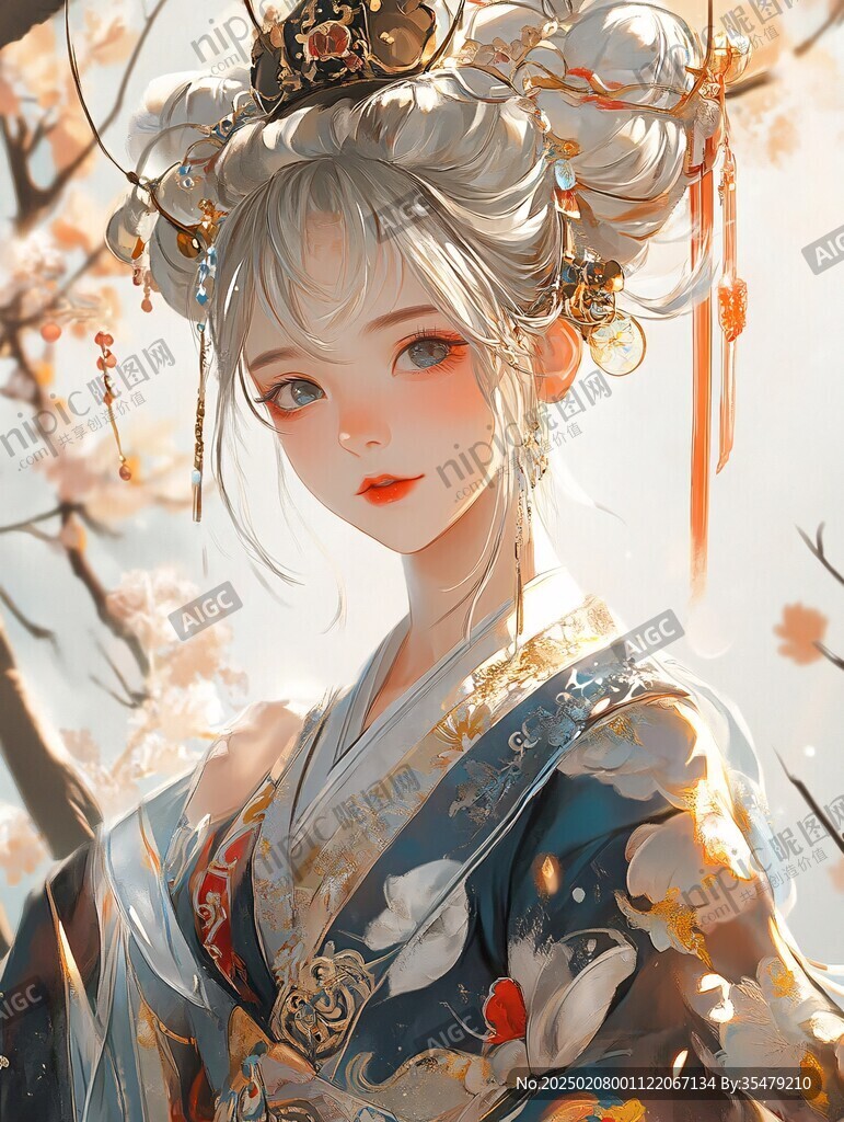 古風美女頭像插畫封面