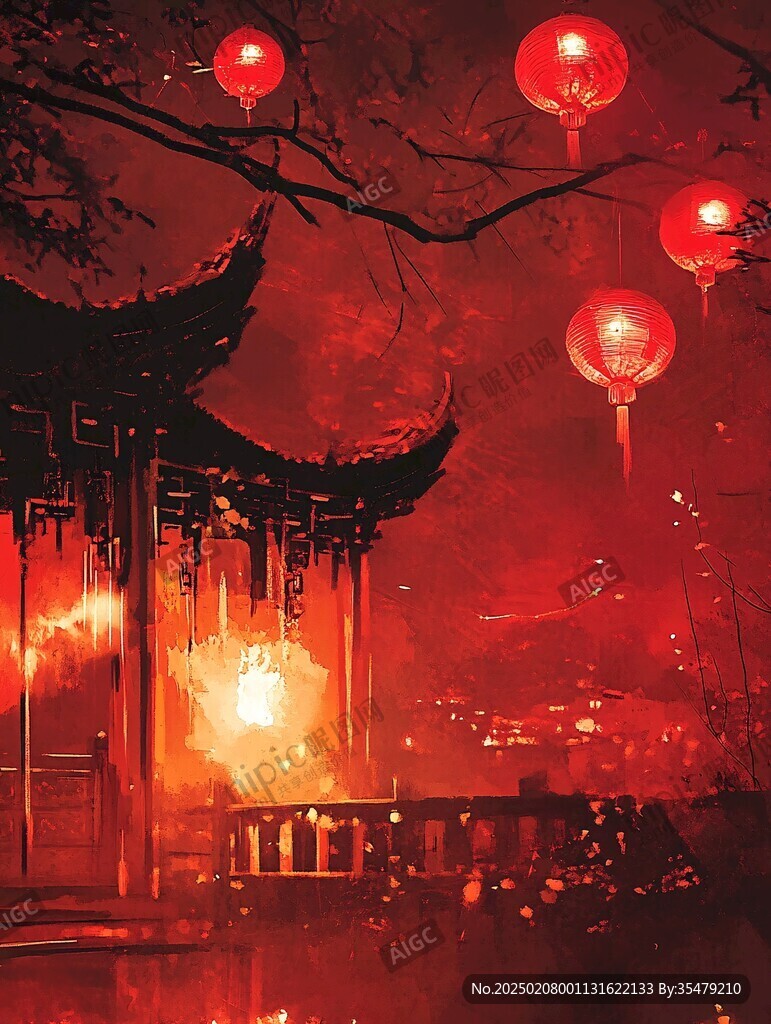文藝古風(fēng)燈籠群
