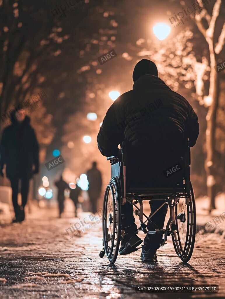 推輪椅的人