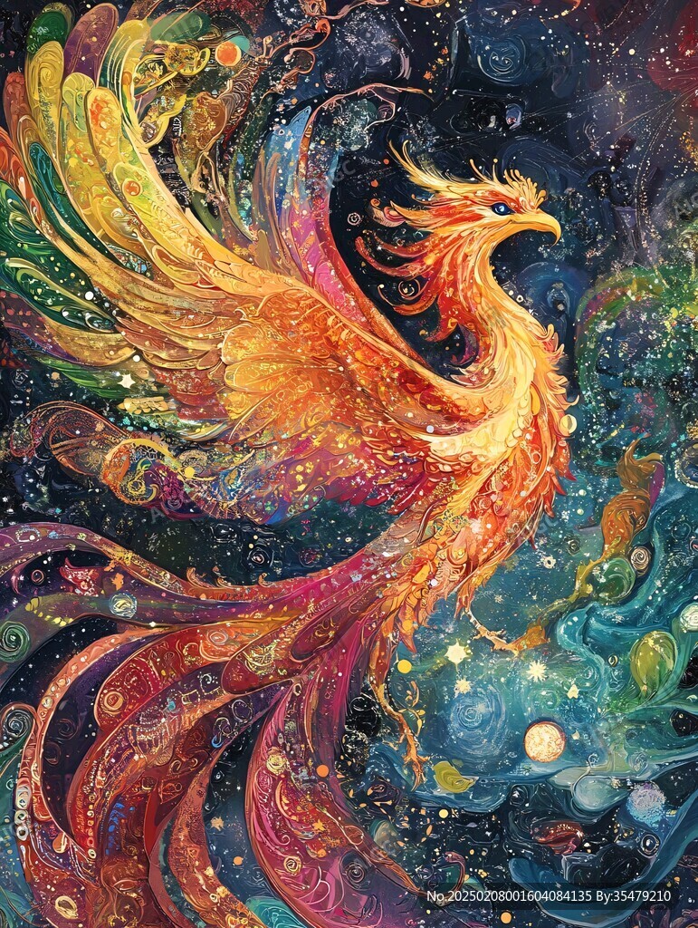 鳳凰朱雀插畫