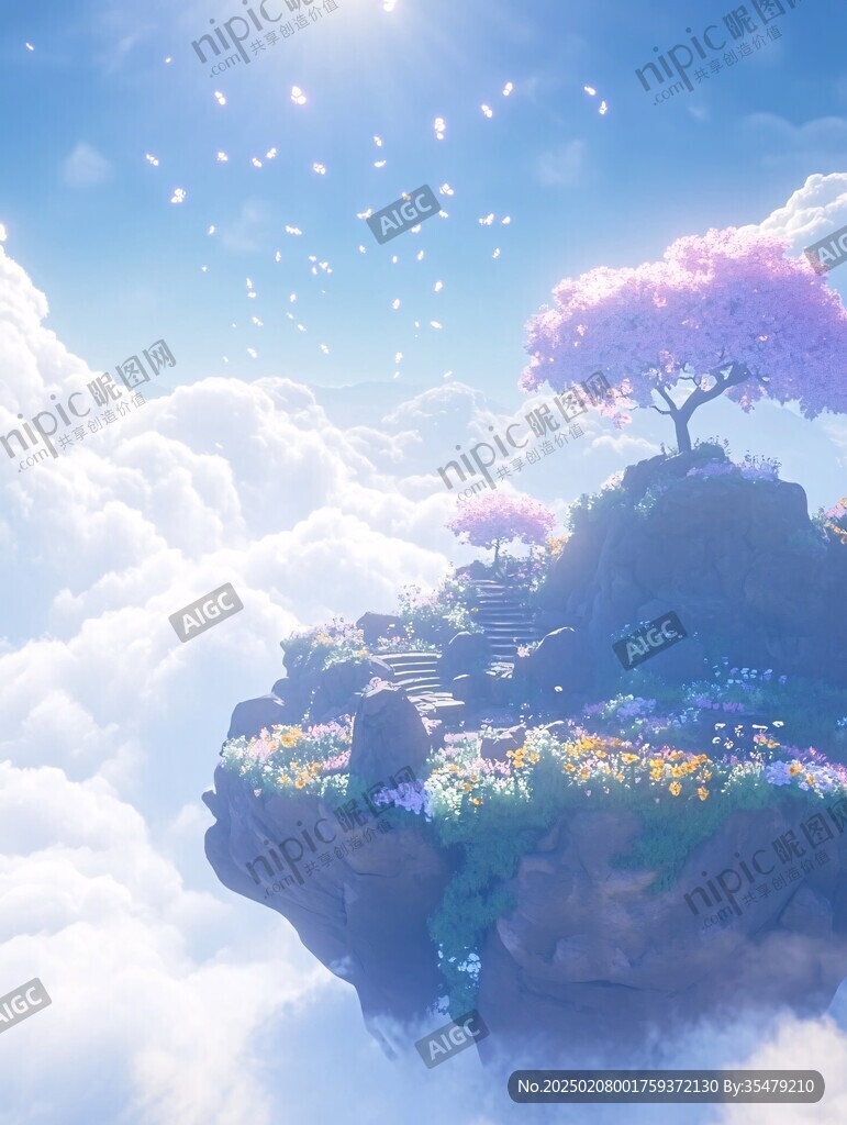唯美夢幻花田場景