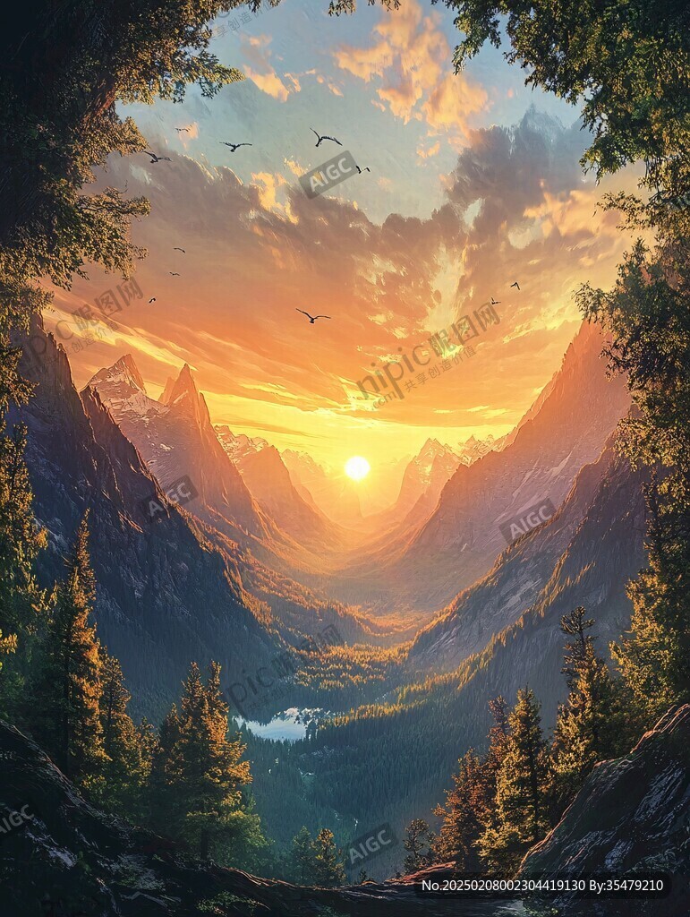 插畫唯美風景