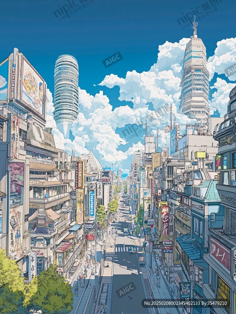 插畫街道