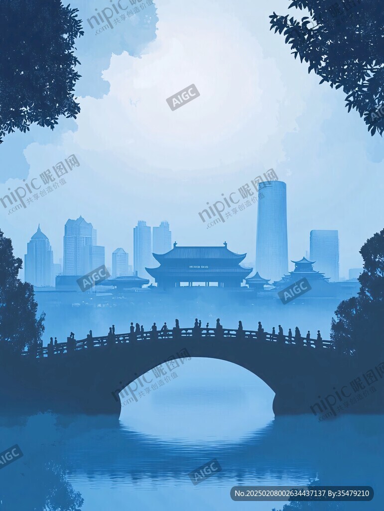 甲秀樓插畫