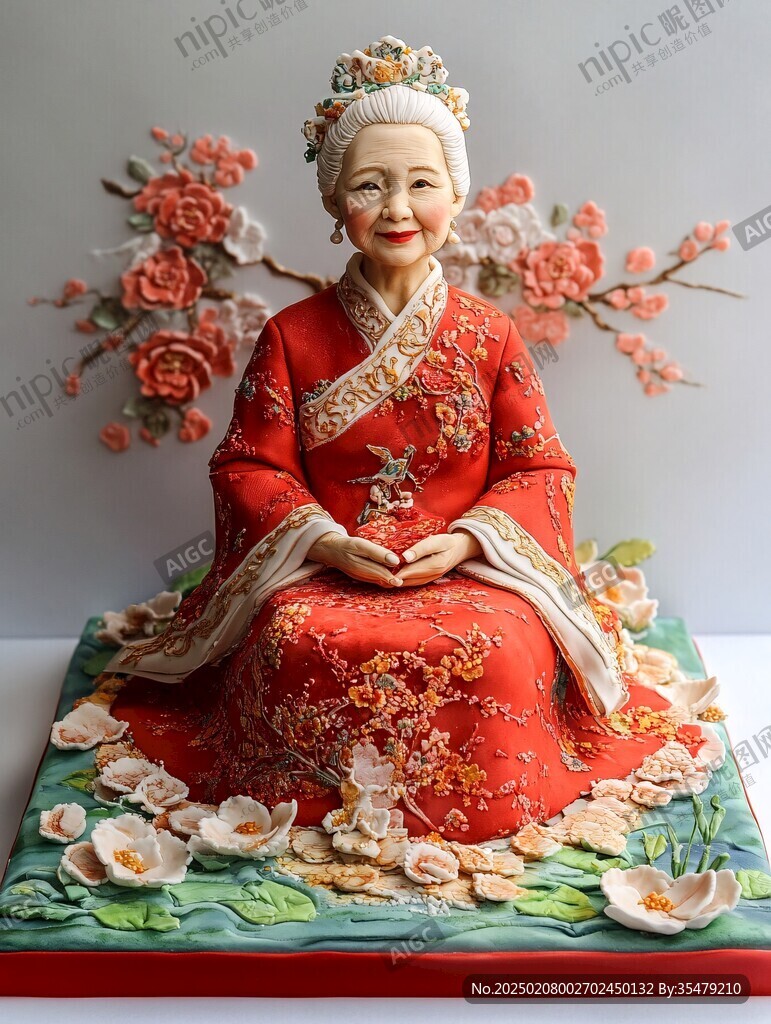 麻姑獻壽泥塑