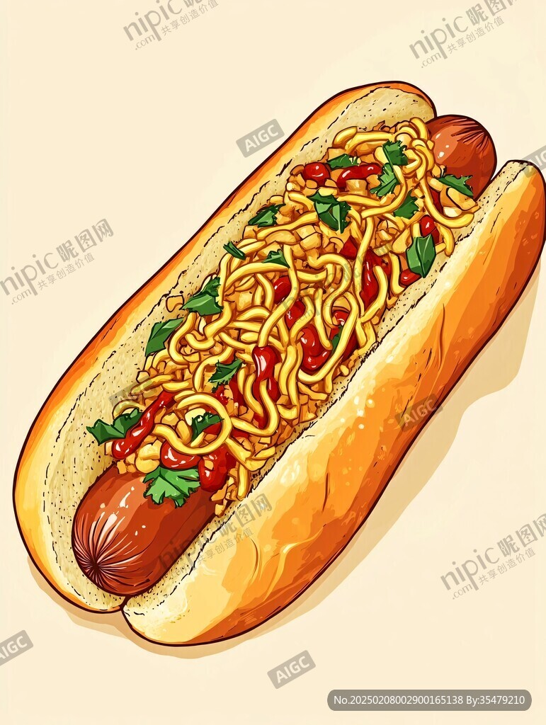 熱狗插畫