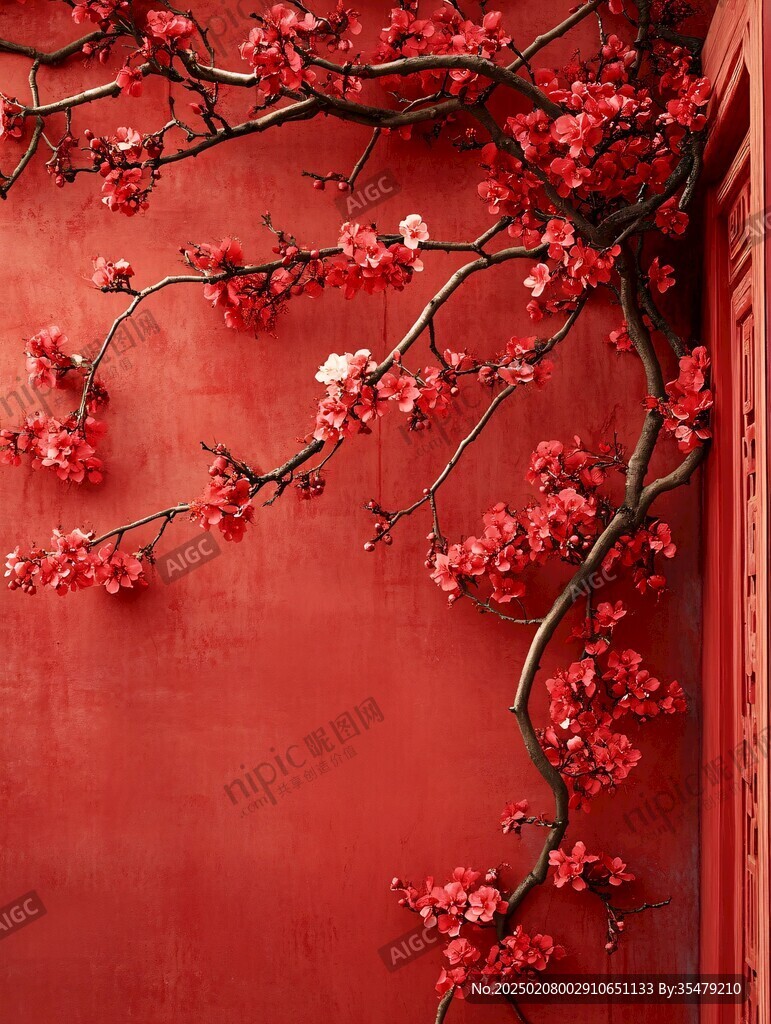 紅墻梅花