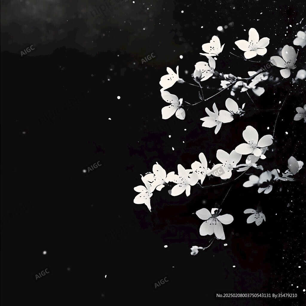 星光背景梅花花朵