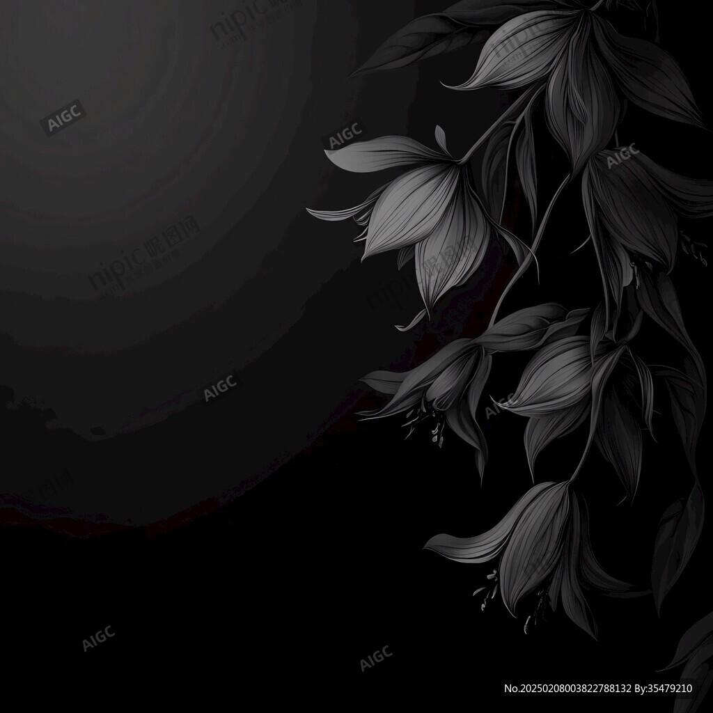 黑白百合花