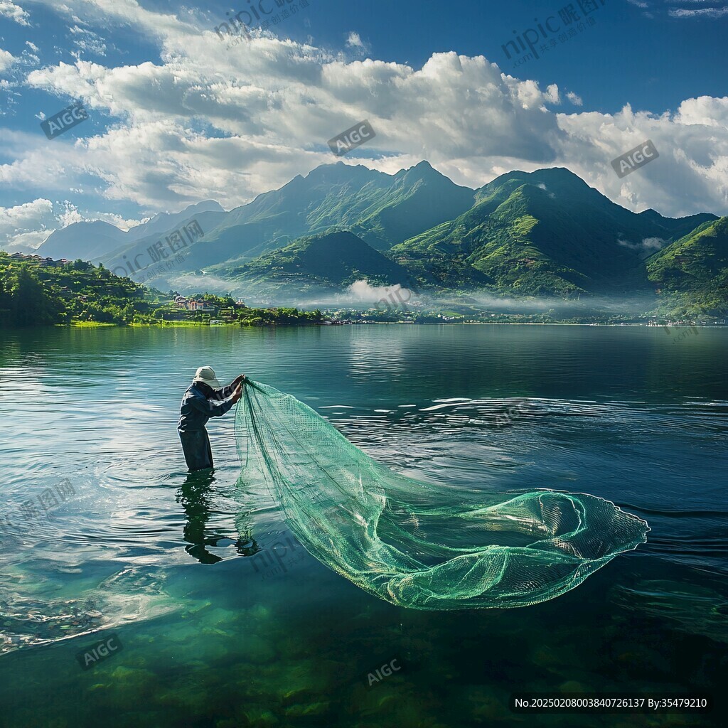 湖泊拍照場景
