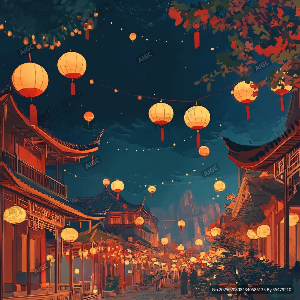 花燈節插畫