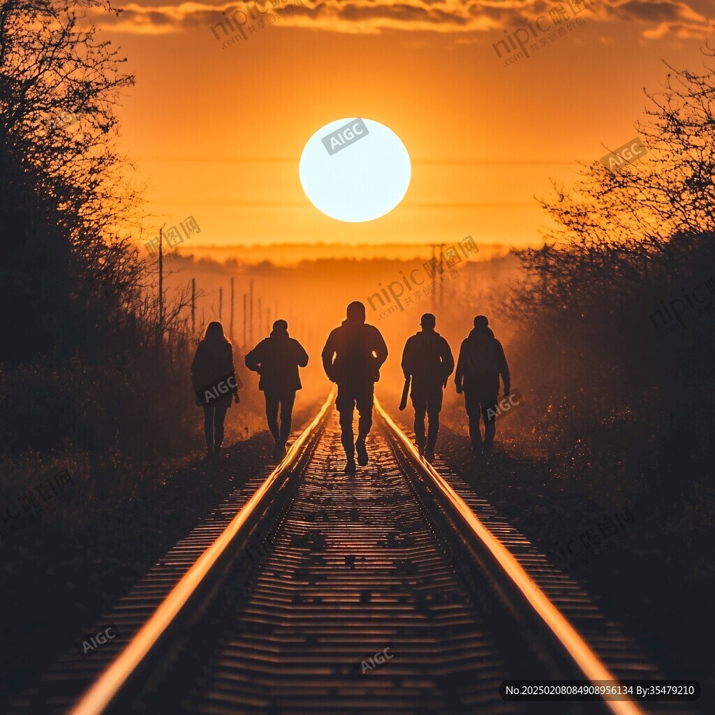 夕陽下的歸途