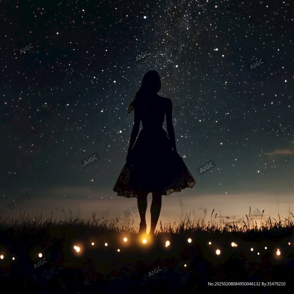 星辰大海女孩背影
