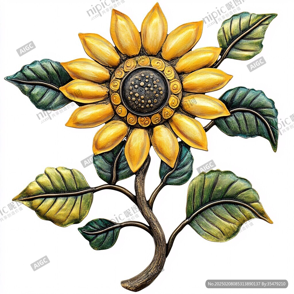高清手繪太陽花向日葵