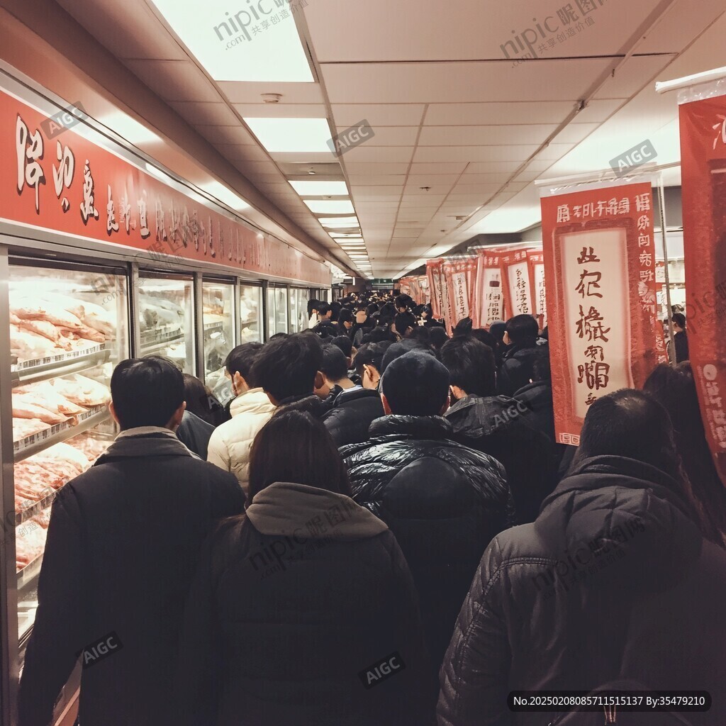 排隊就餐的人