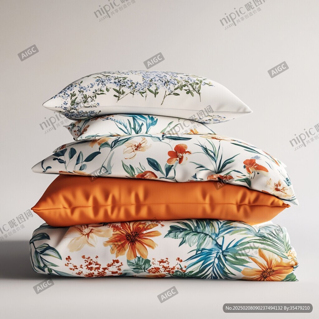 花草紋枕