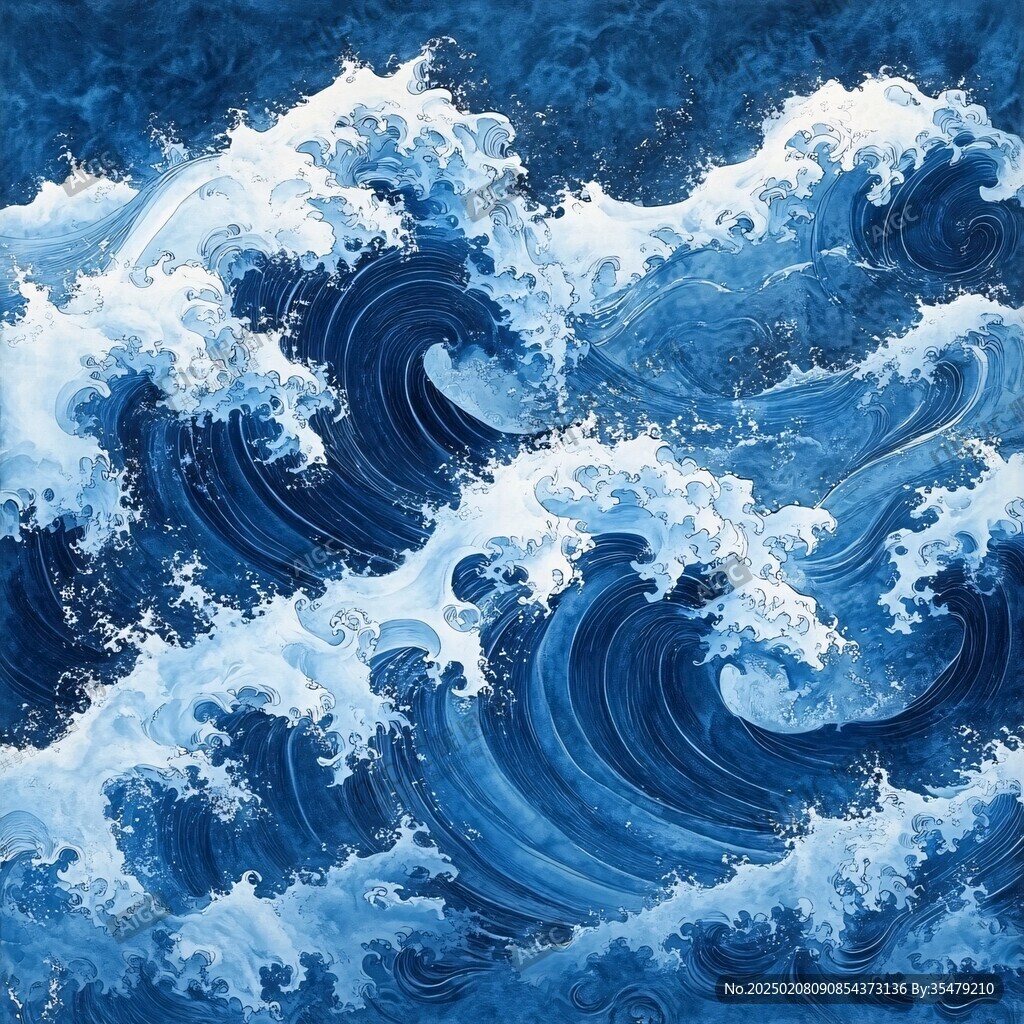 波濤海濤壁畫海波海浪