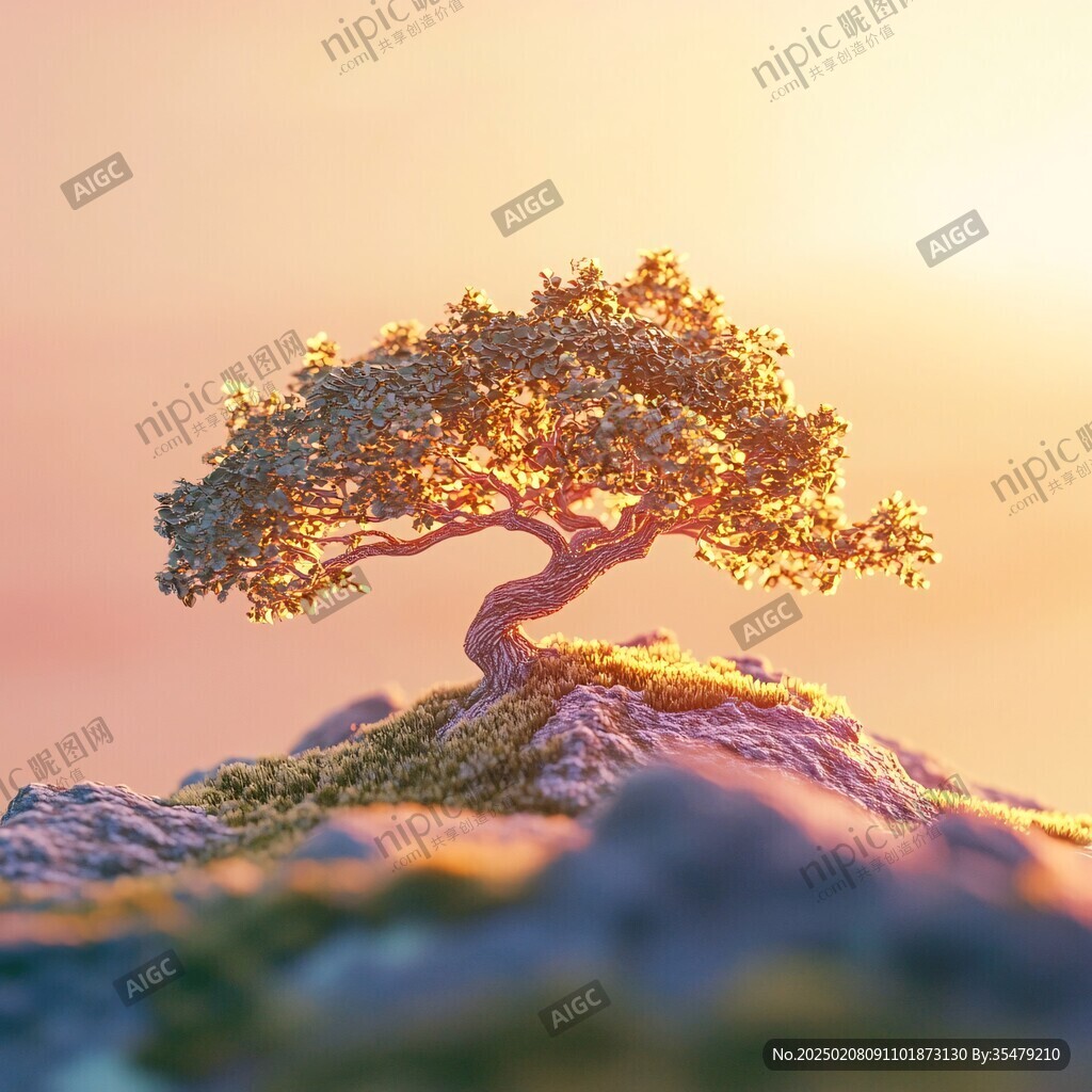 唯美陽光小樹