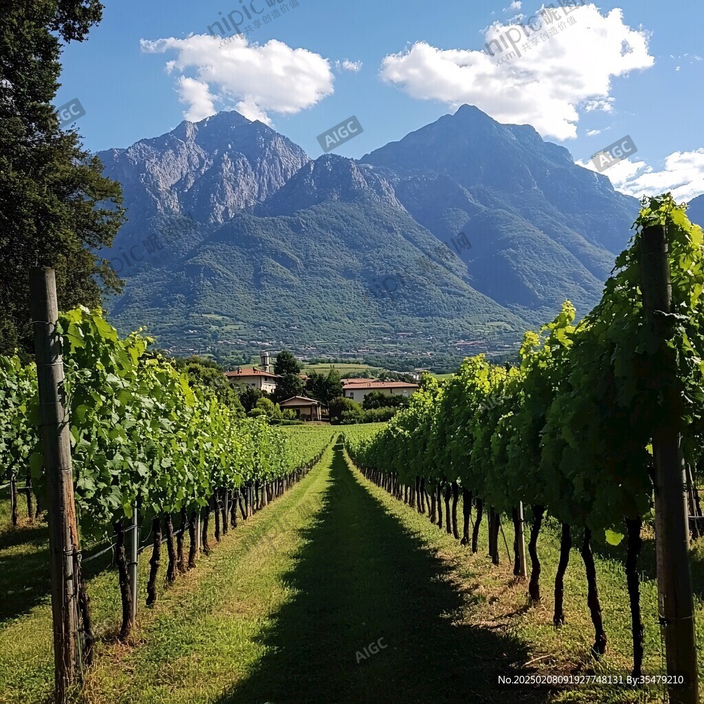 葡萄酒種植山水風光