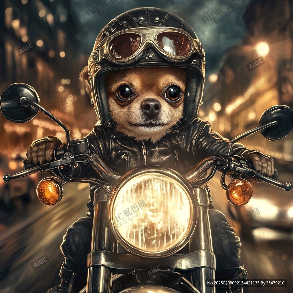 狗狗騎摩托車