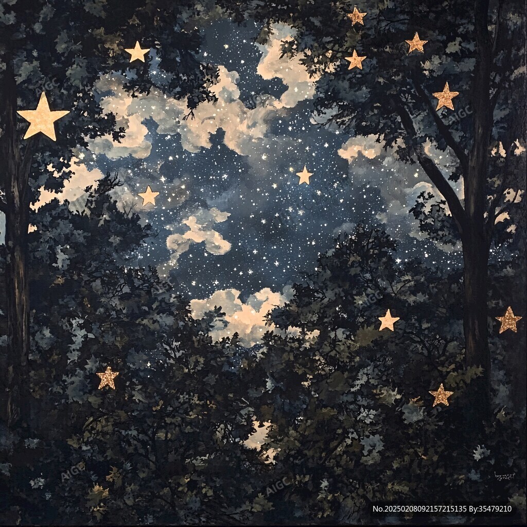 夢幻夜晚立體畫