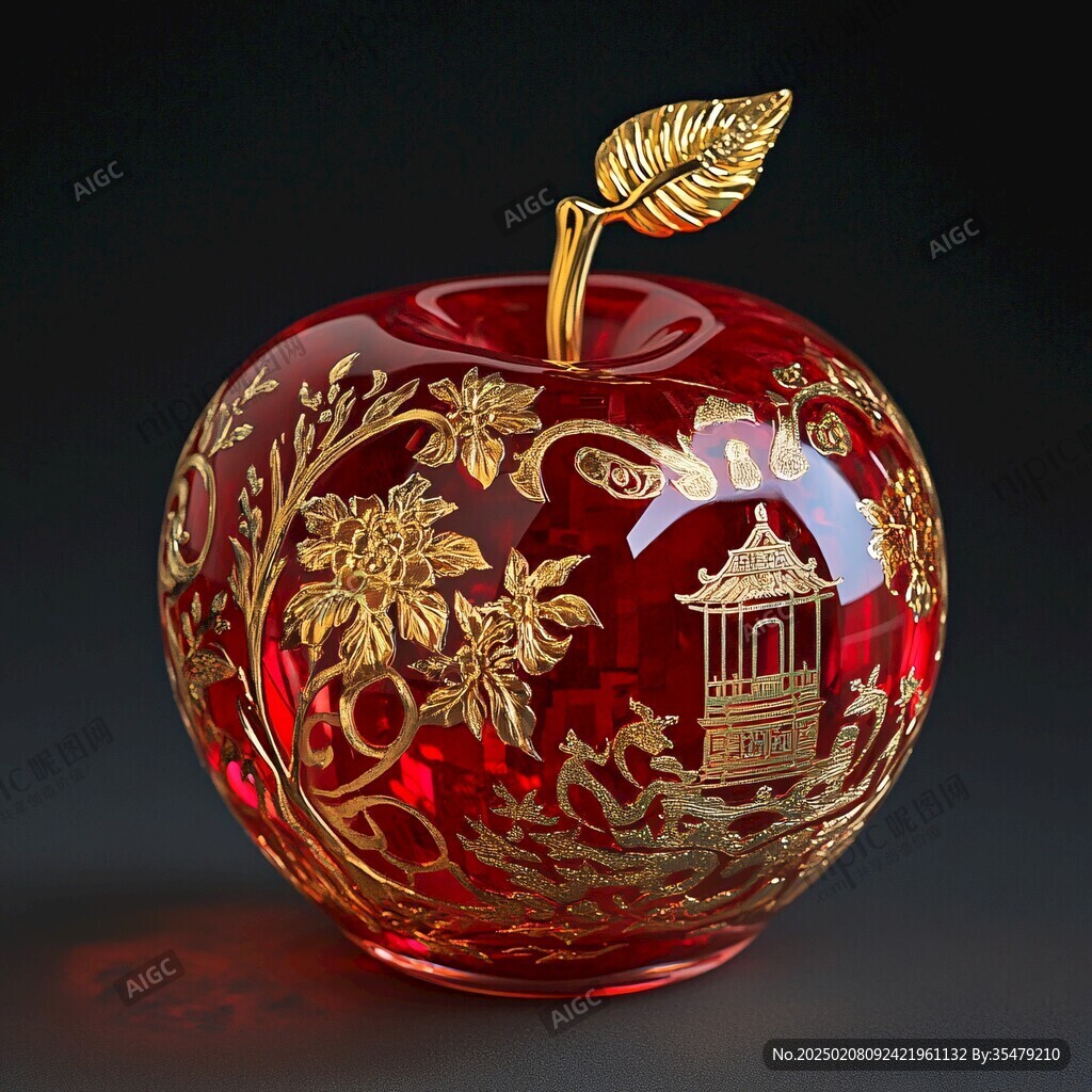 金色蘋果擺件