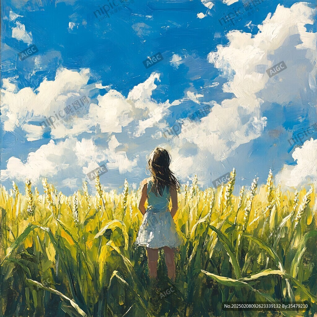 女孩風(fēng)景畫