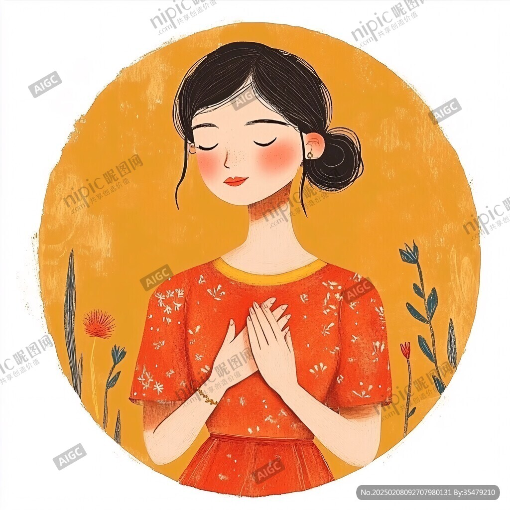 許愿女孩插畫