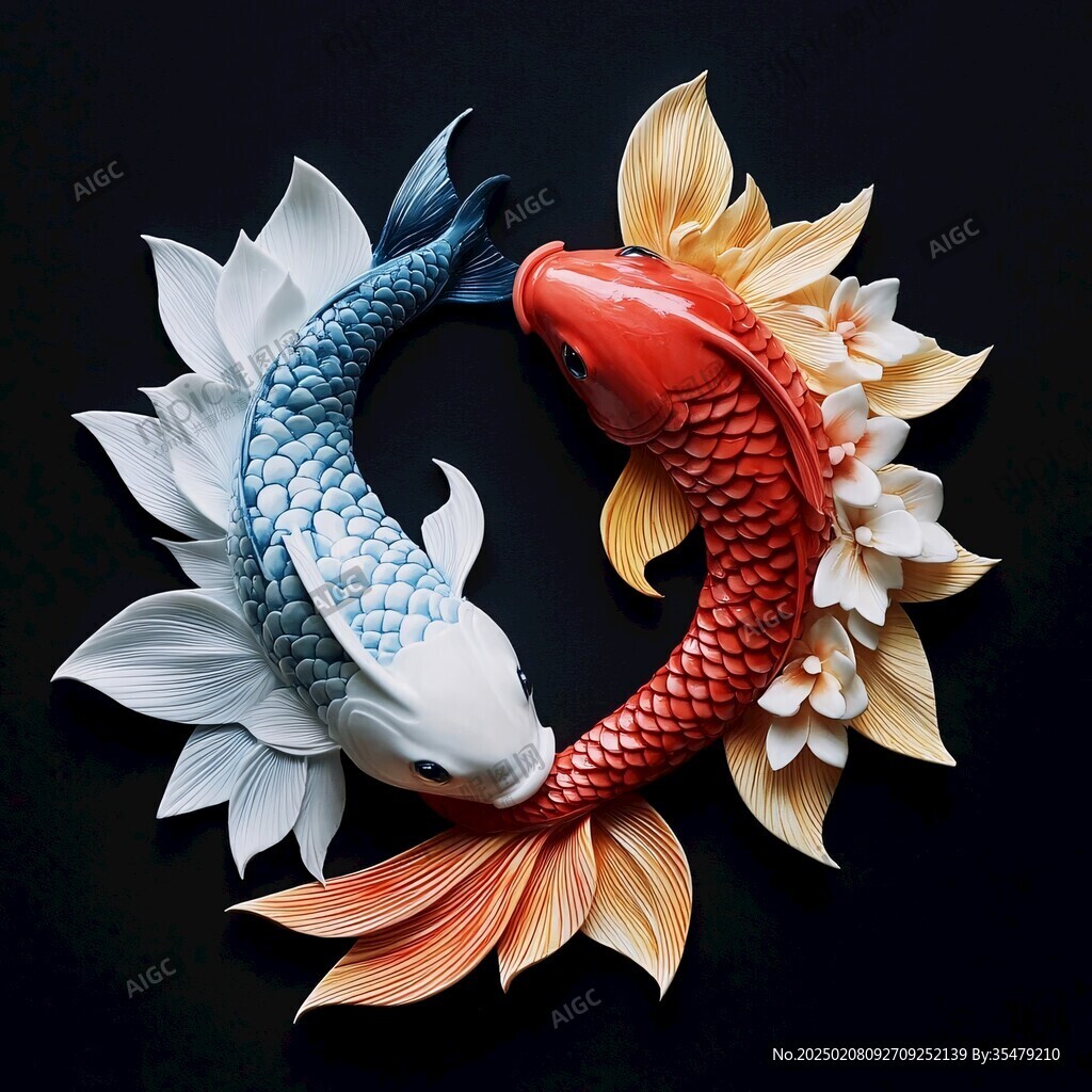 兩只立體的大金魚