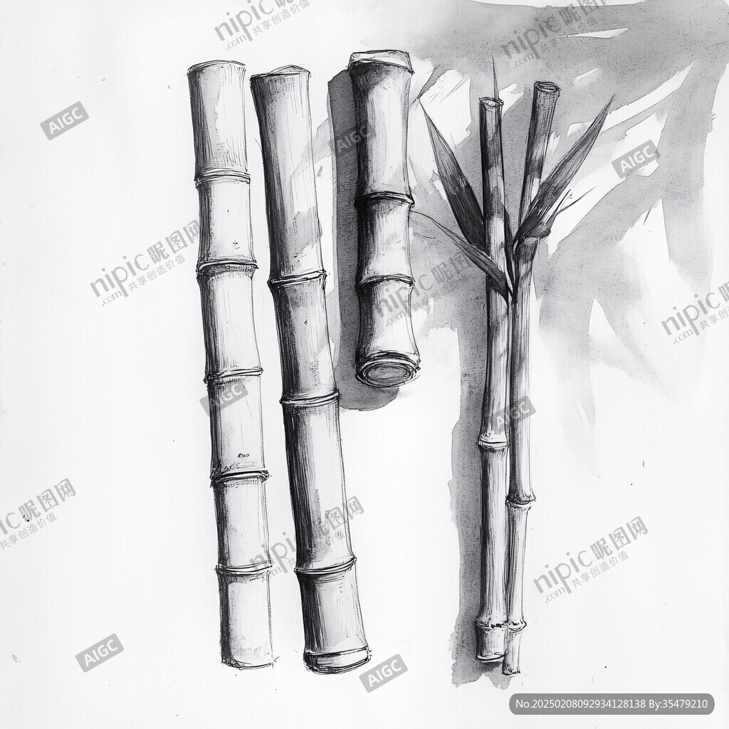 竹節(jié)插圖